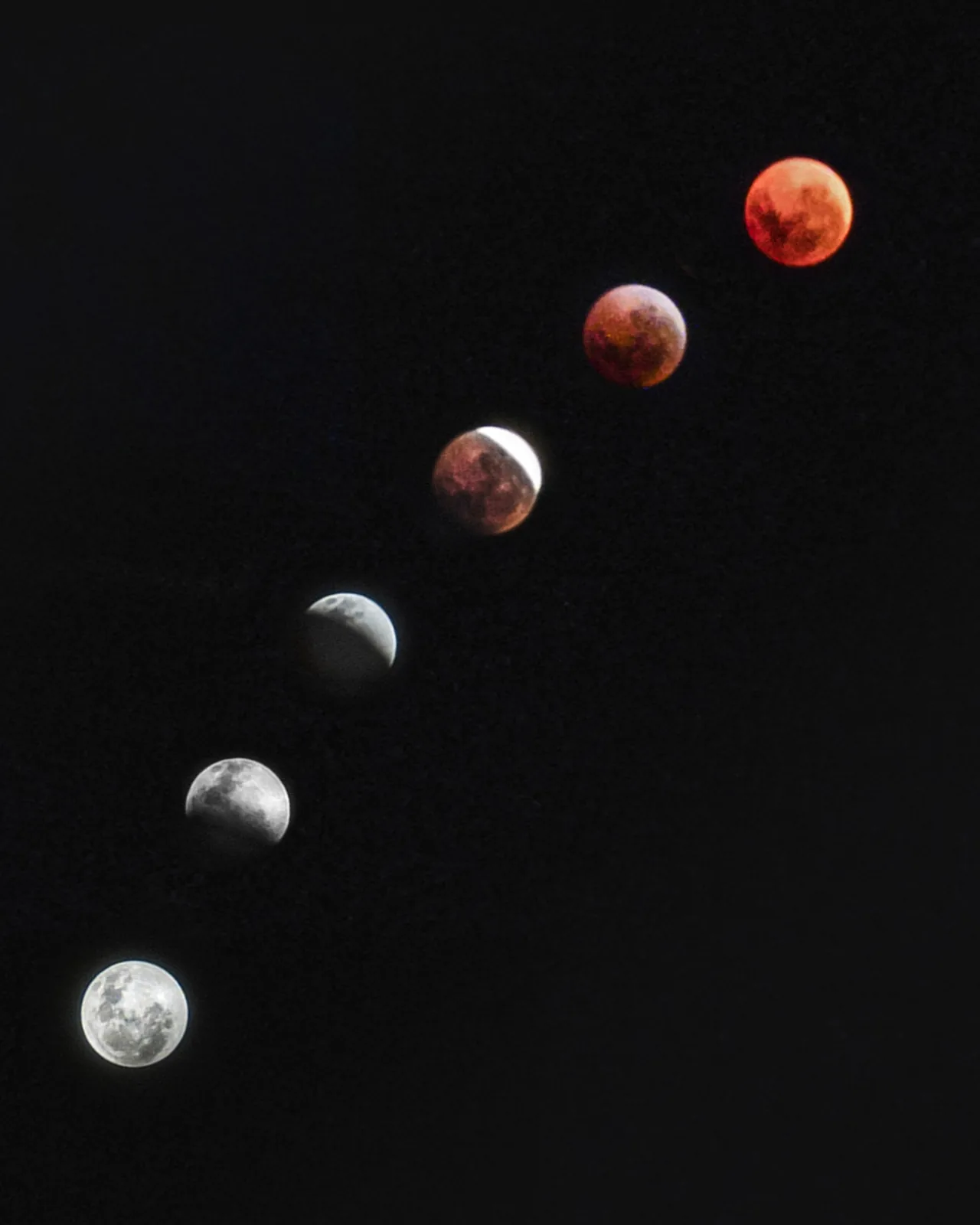 Blood Moon lunar eclipse with reddish glow