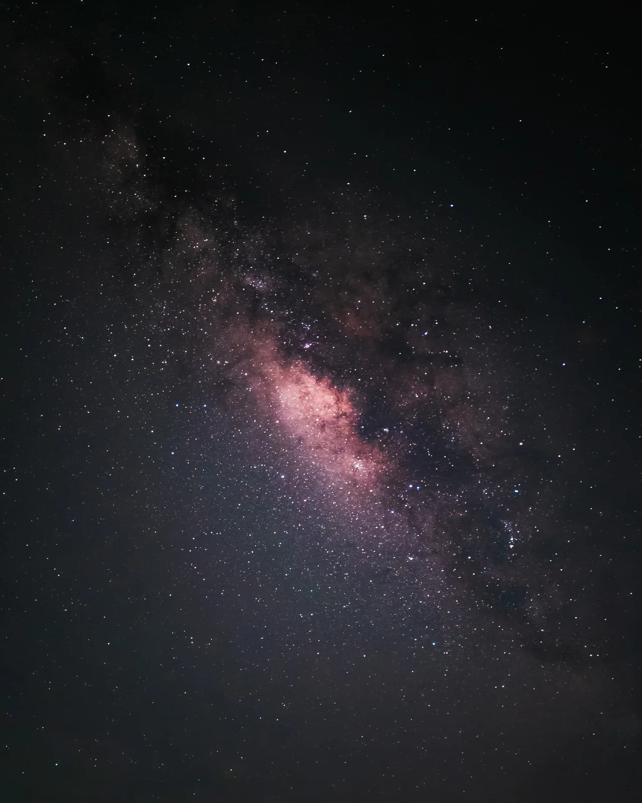Milky Way galactic core in starry night sky